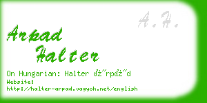 arpad halter business card